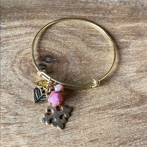 Pink and Gold Bangle Bracelet